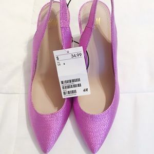 NWT 💖Purple Sparkle Sling-back Heals